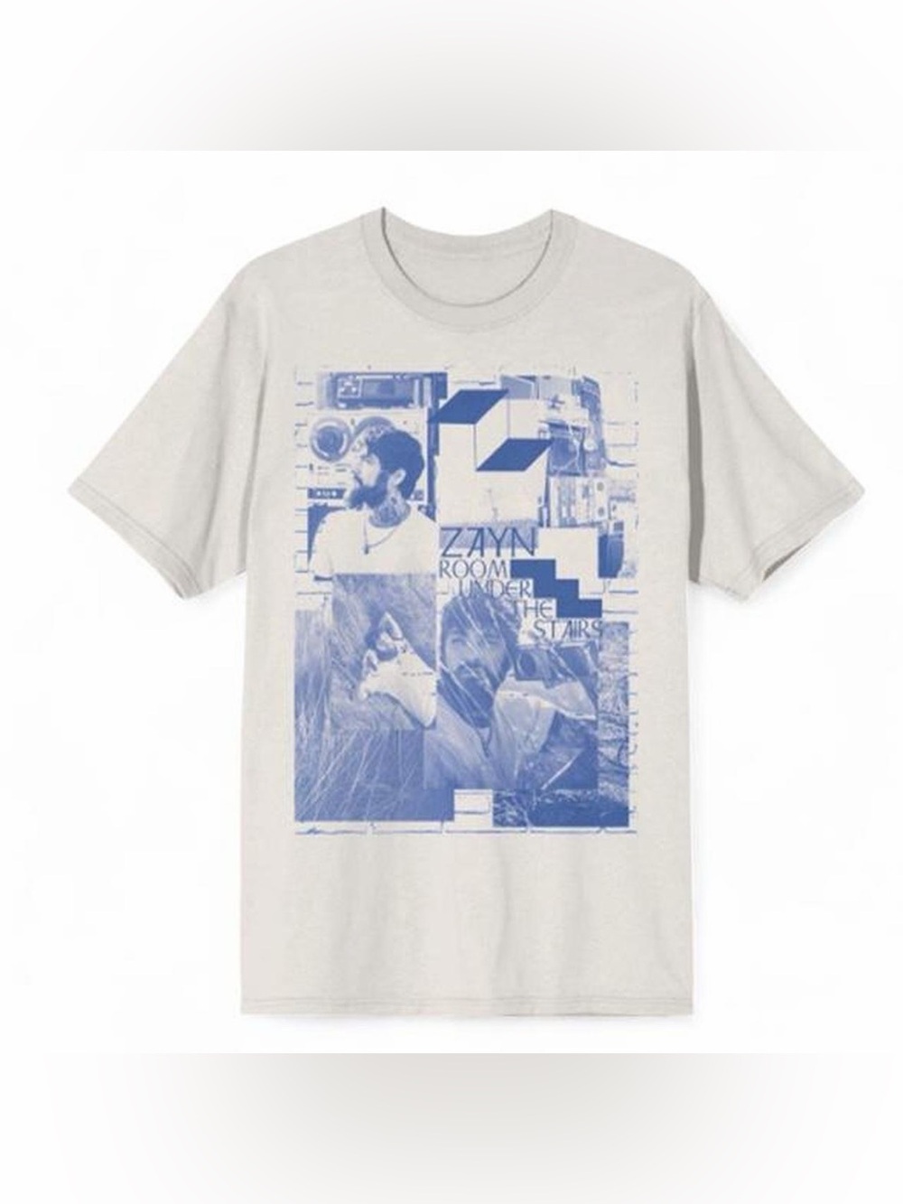 Zayn Malik Graphic Tee - White with Blue Print
